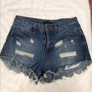 Forever 21 distressed high waisted shorts